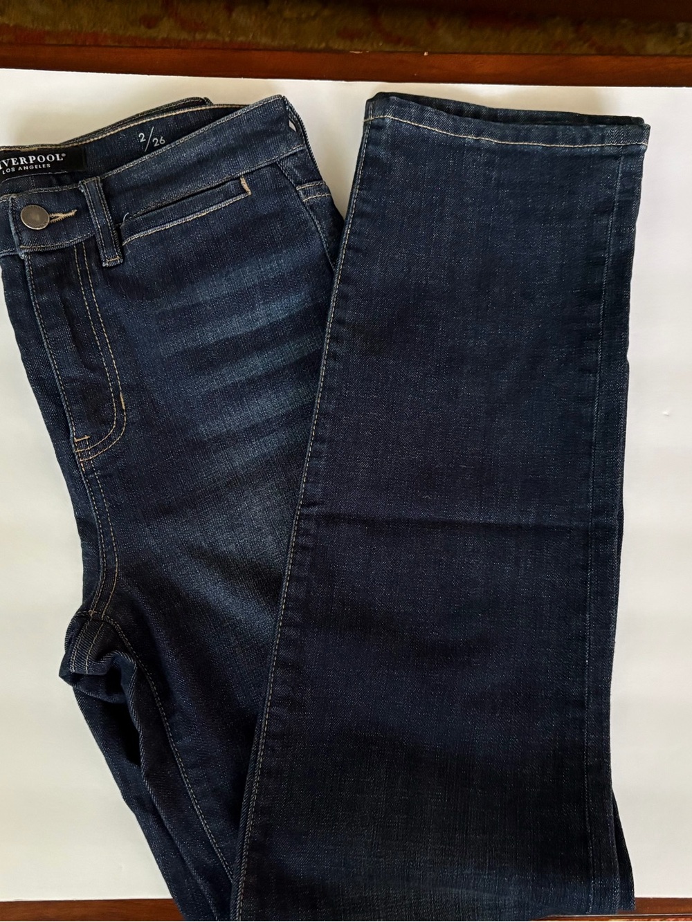 Liverpool Women’s The High Rise Straight Leg Jeans Dark Blue Wash Suze 2/26
